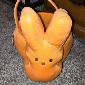 Shimmer Metallic Orange Bunny-Shaped Kids Easter Basket Bag New